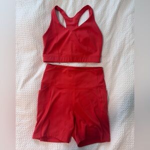 Girlfriend Collective running short and running bra set